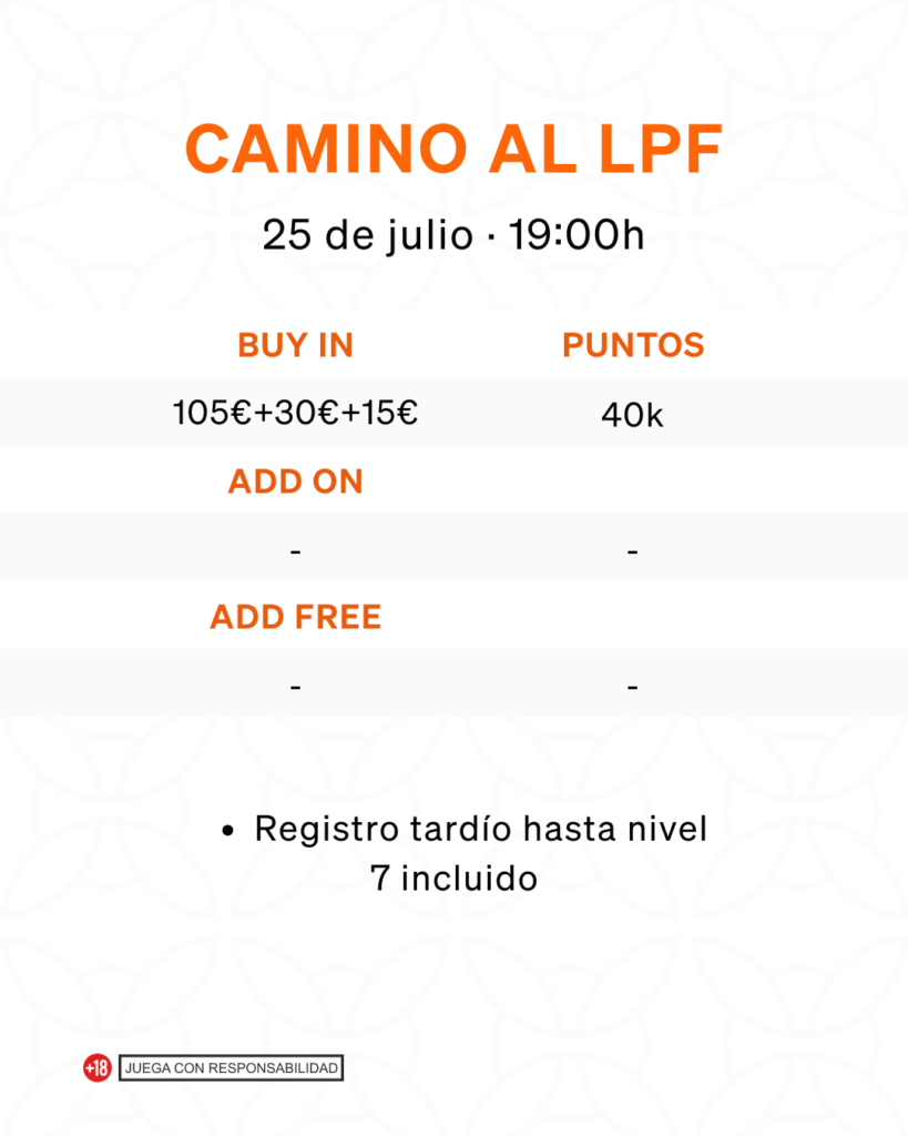 calendario torneos de poker en julio