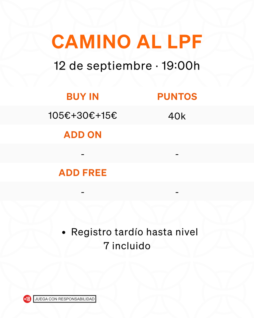 Calendario torneos de póker en septiembre